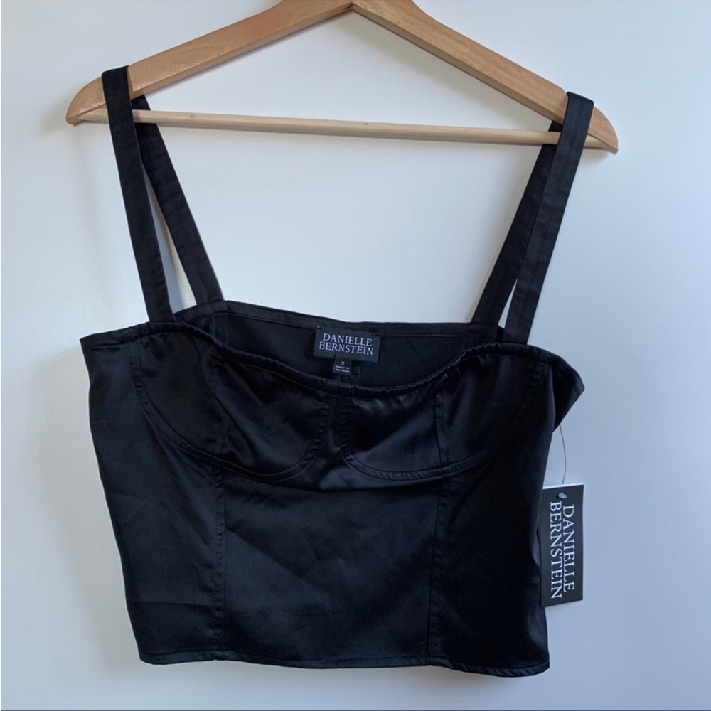 Danielle Bernstein Cropped Bustier Black Size 2
